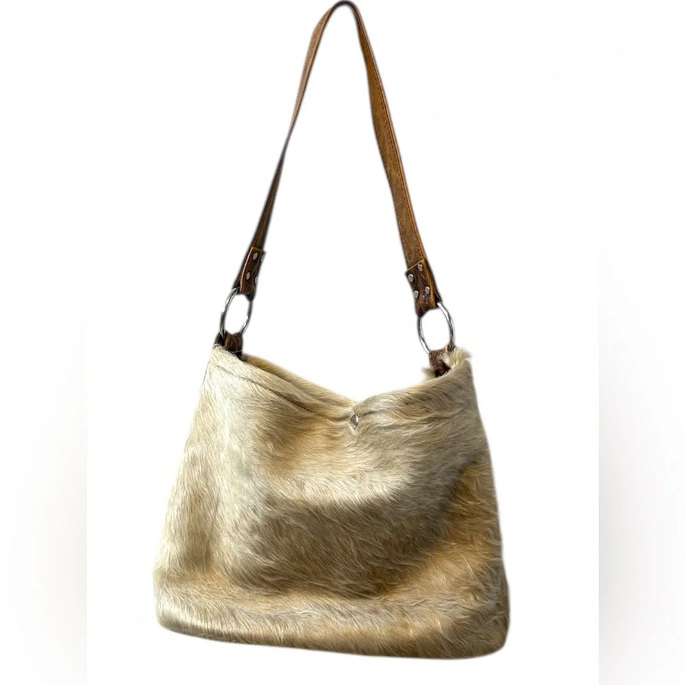 Wild Goose Genuine Cowhide Hair-on-Hide Hobo Bag - Western Boho